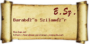 Barabás Szilamér névjegykártya
